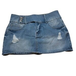 SHEIN Distressed Denim Mini Skirt‎ Size M/6